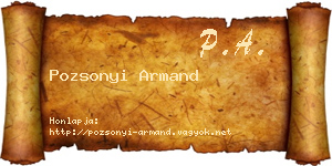 Pozsonyi Armand névjegykártya